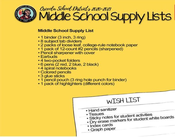 Supply List English